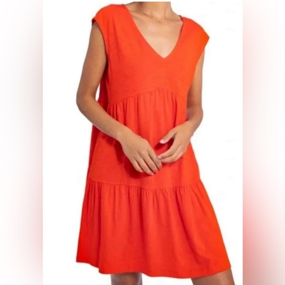 Anthropologie size XL red babydoll sleeveless dress tiered fairy Boho festival